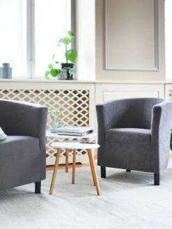 Bijzettafel TAPS 55x55 wit/bamboe