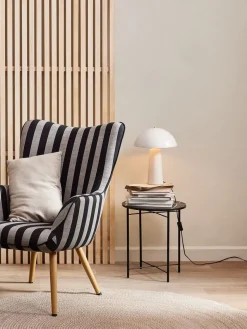 Bijzettafel TURUP Ø40 marmer/zwarte kleur