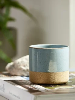 Bloempot DION Ø8xH8cm blauw