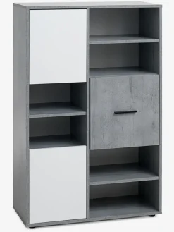 Boekenkast BILLUND 3 deuren 3 schappen wit/beton