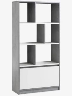 Boekenkast BILLUND 1 lade 3 schappen wit/beton