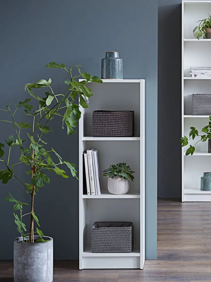 Boekenkast HORSENS 3 schappen smal wit