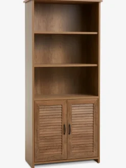 Boekenkast MANDERUP 2 deuren 3+1 schappen wild eiken