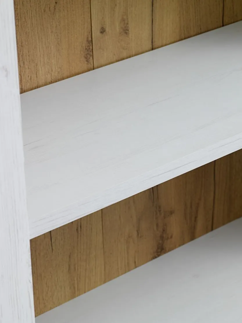 Boekenkast MARKSKEL 2 lades wit/eiken kleur