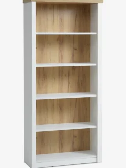 Boekenkast MARKSKEL 5 schappen wit/eiken