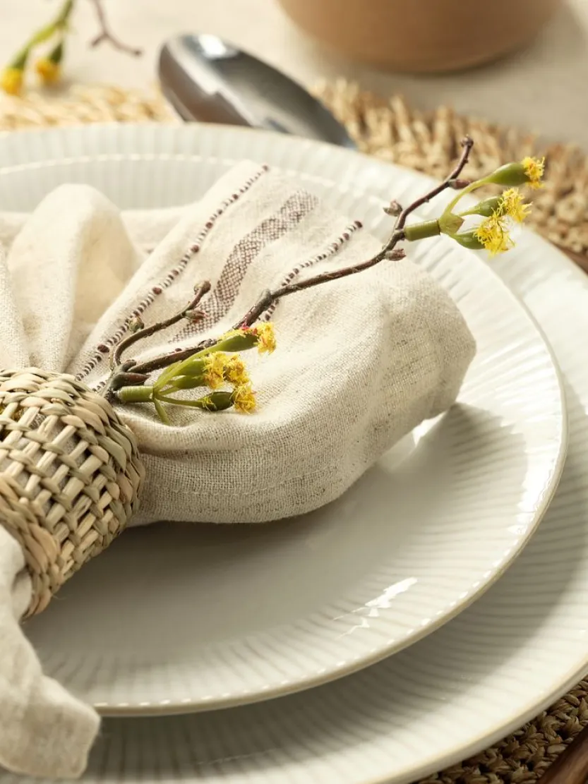 Bord STEFFEN Ø27cm aardewerk wit