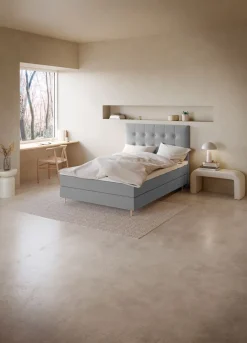 Boxspring 140x200 GOLD C5 grijs-23 DREAMZONE