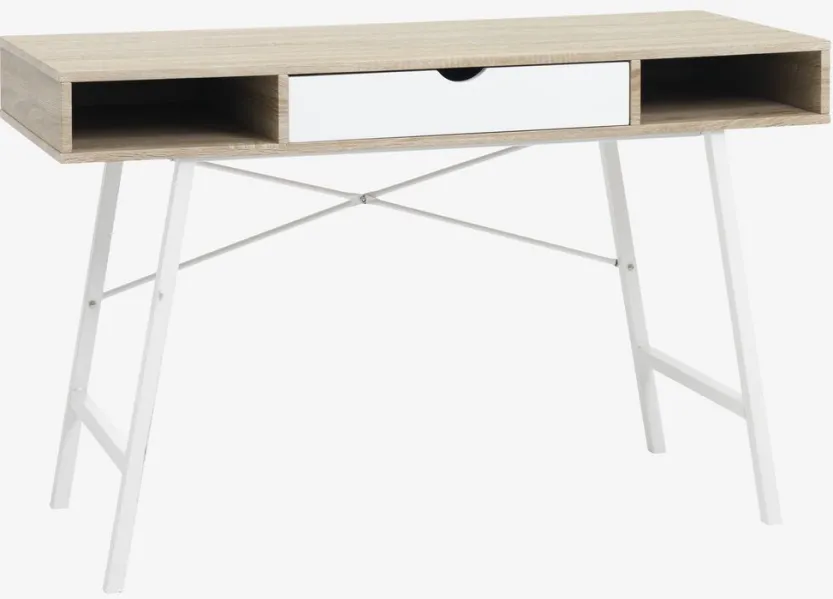 Bureau ABBETVED 48x120 eiken/wit