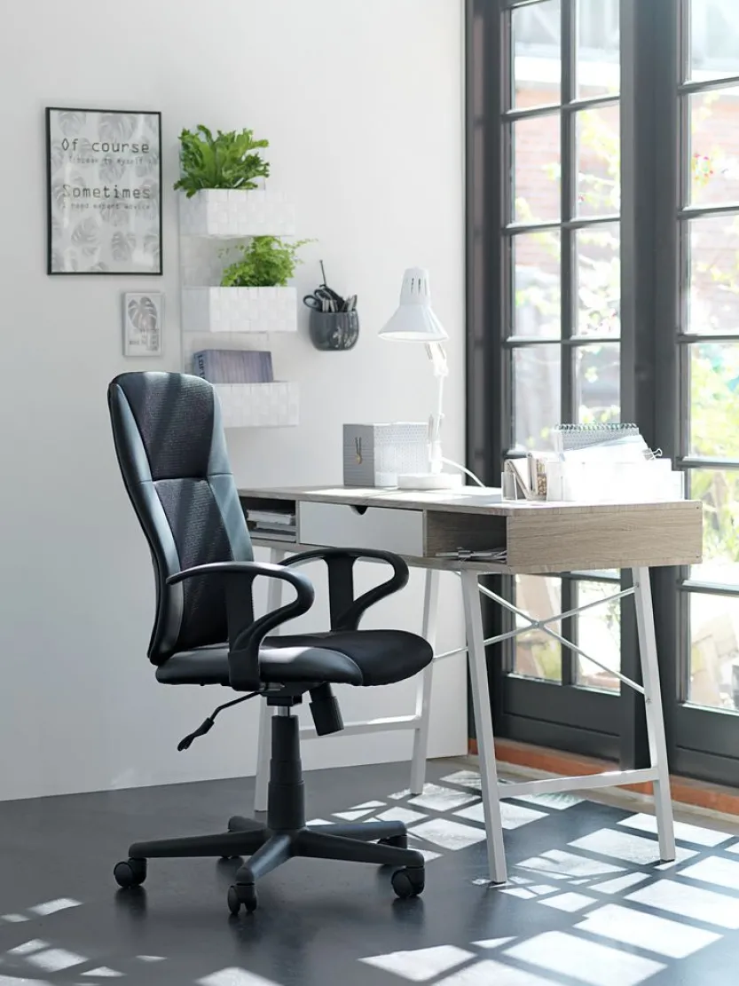 Bureau ABBETVED 48x120 eiken/wit