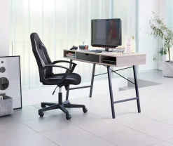 Bureau ABBETVED 48x120 eiken/zwart