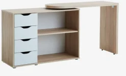 Bureau LANGAGER 41-107x107-165 licht eiken kleur/wit