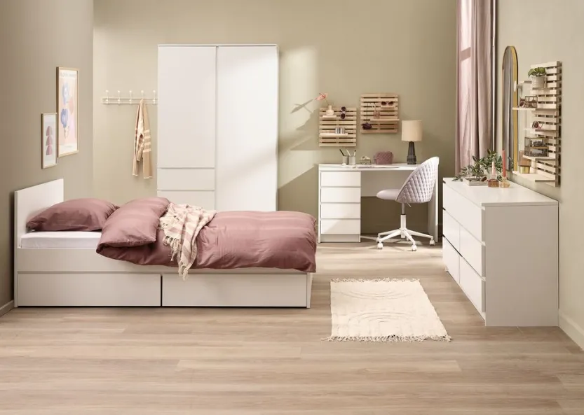 Bureau LIMFJORDEN 60x120 4 lades wit