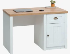 Bureau MARKSKEL 60x120 wit/eiken kleur