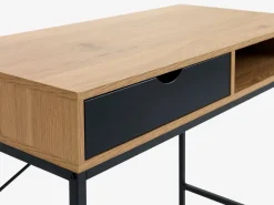 Bureau TRAPPEDAL 48x95 1 lade eiken kleur/zwart