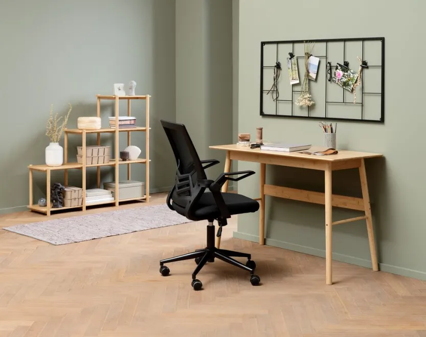 Bureaustoel ASPERUP zwarte mesh en stof