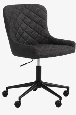 Bureaustoel PEBRINGE donkergrijze stof/zwart