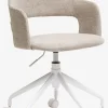 Bureaustoel REERSLEV zandkleurige stof/wit