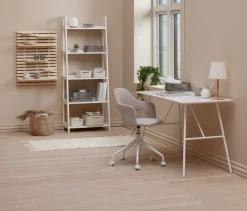 Bureaustoel REERSLEV zandkleurige stof/wit