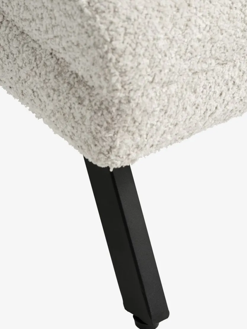 Chaise longue LINDELSE beige teddy/zwart