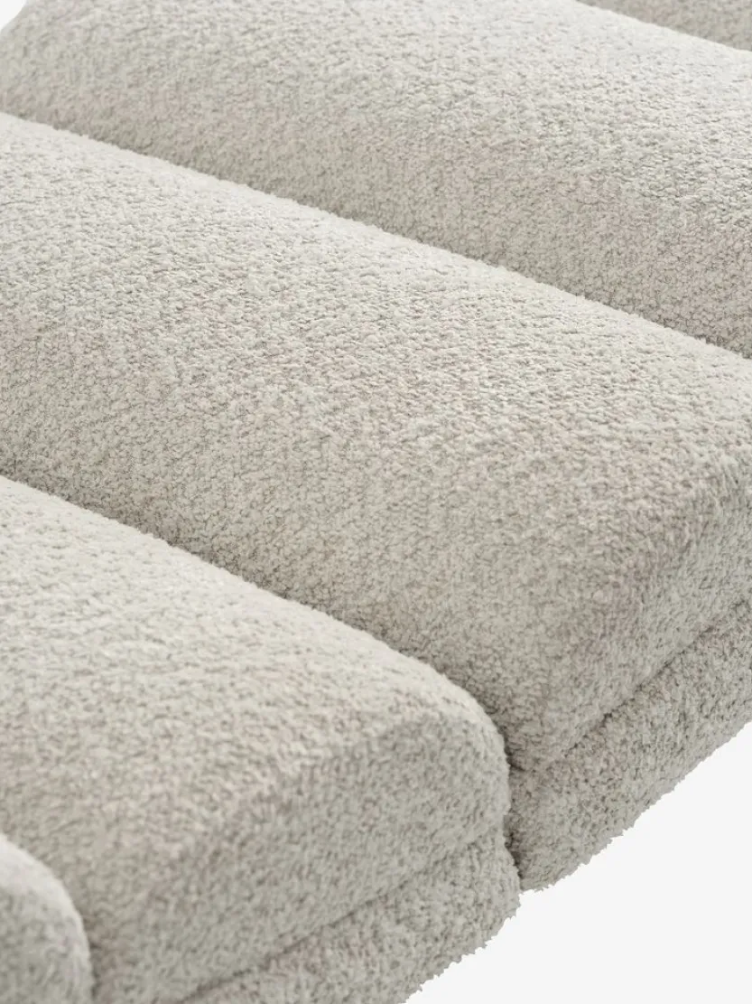 Chaise longue LINDELSE beige teddy/zwart