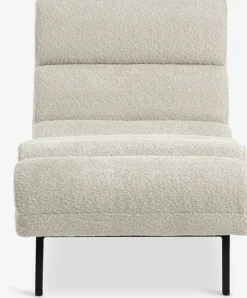 Chaise longue LINDELSE beige teddy/zwart