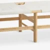 Daybed FRYDENDAL 196x72 beige stof/bamboe