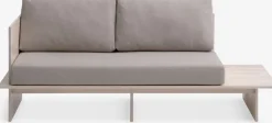 Daybed SOLLERUP 204x78 lichtgrijze stof/massief grenen