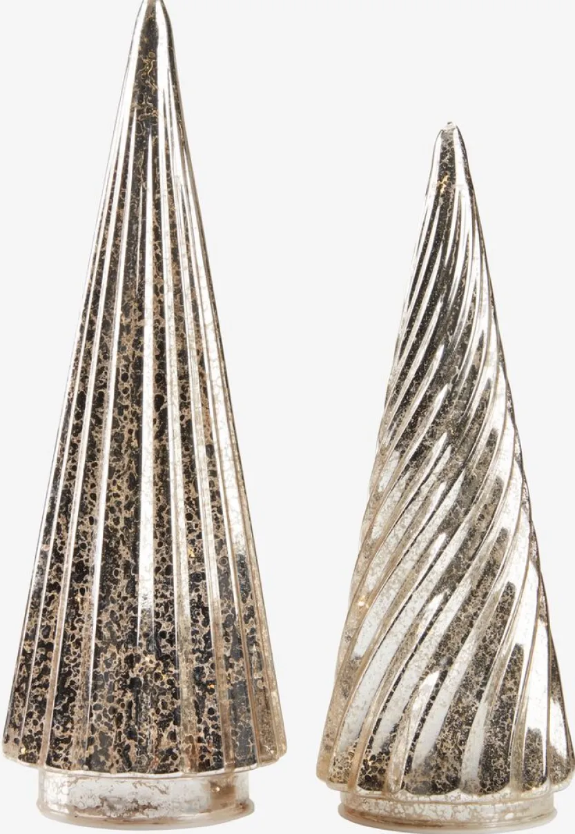 Decoratie boom FULLA met LED en timer 2 stuks glas