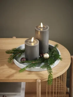 Decoratieve schaal NISSE Ø25xH2cm grijs