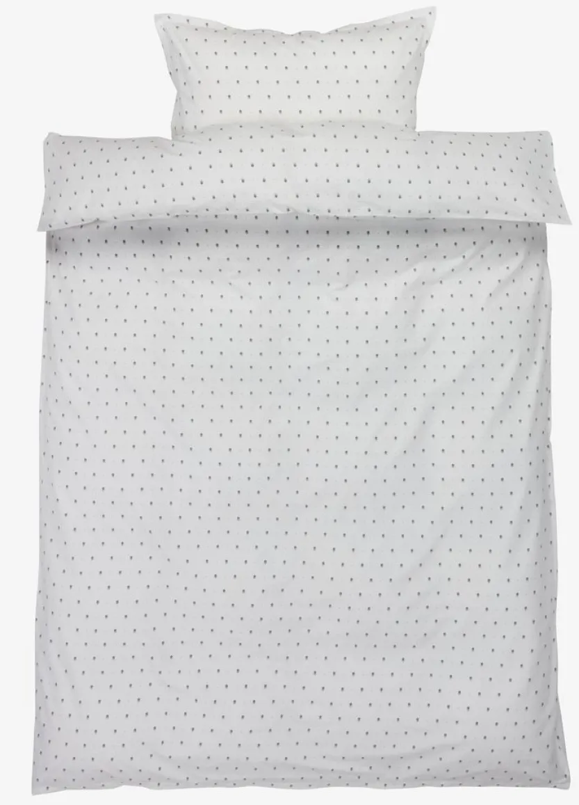 Dekbedovertrek OLGA percal 140x200 blauw/wit