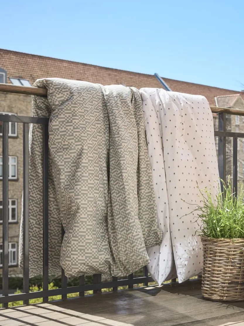 Dekbedovertrek OLGA percal 140x200 blauw/wit