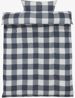 Dekbedovertrek SCOTTI flanel 140x200 grijs/wit