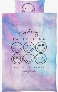 Dekbedovertrek SMILEY 140x200 paars