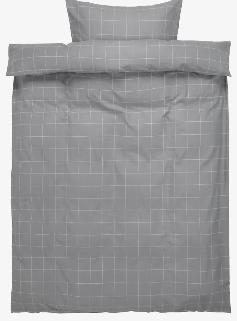 Dekbedovertrek THERESA flanel 140x200 grijs