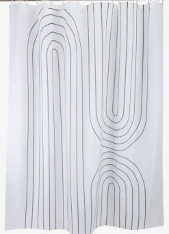 Douchegordijn HAKKAS 180x200 wit/grijs