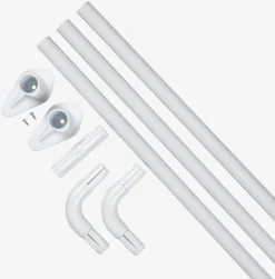 Douchegordijnstang VARA 90x90x90 wit