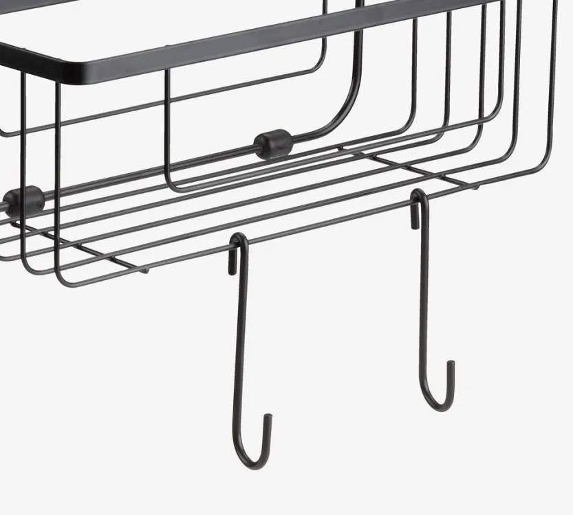 Doucherek NACKA met multi ophanghaken zwart