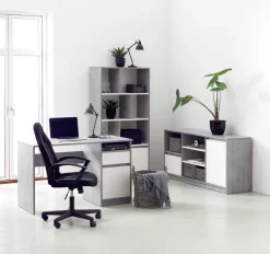 Dressoir BILLUND 2 deuren wit/beton