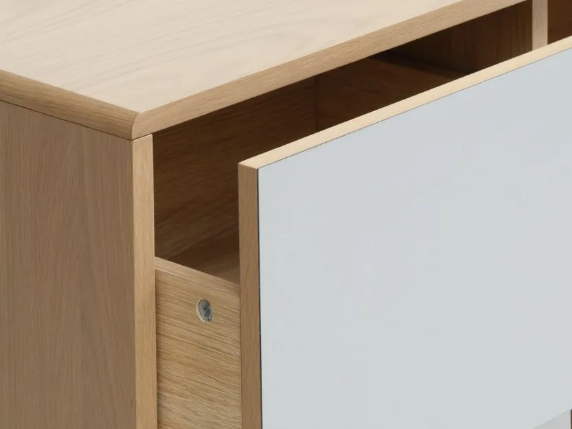 Dressoir EGEBJERG 2 lades 1 deur grijs/eiken