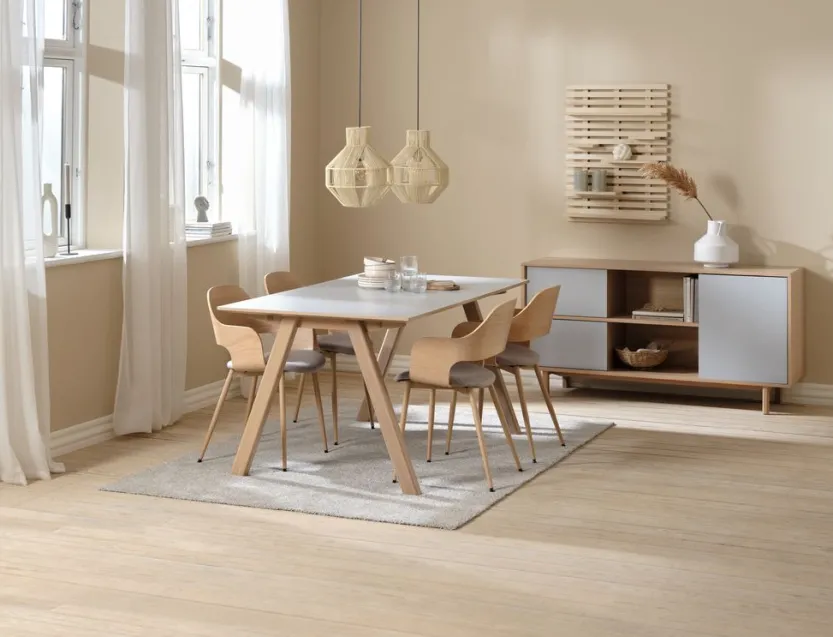 Dressoir EGEBJERG 2 lades 1 deur grijs/eiken