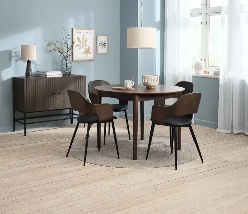 Dressoir HEMDRUP 2 deuren donker eiken/zwart