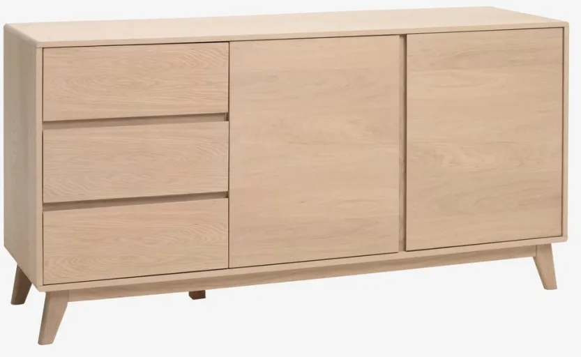 Dressoir KALBY 2 deuren 3 lades licht eiken