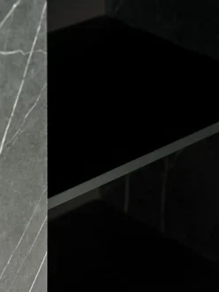 Dressoir KRONDAL 3 deuren zwart/marmer kleur