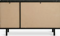 Dressoir KRONDAL 3 deuren zwart/marmer kleur