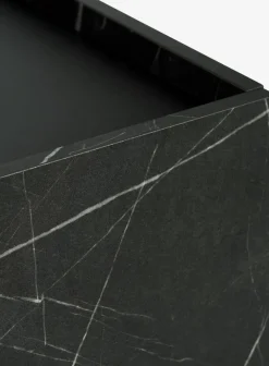 Dressoir KRONDAL 3 deuren zwart/marmer kleur