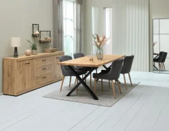 Dressoir LINTRUP 2 deuren 3 lades eiken kleur