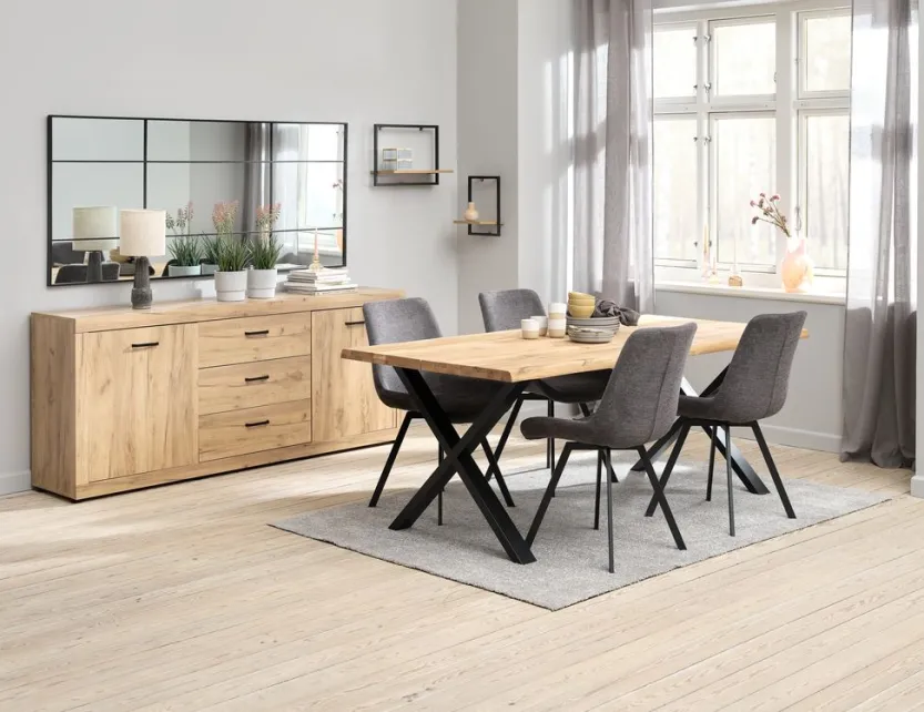 Dressoir LINTRUP 2 deuren 3 lades eiken kleur