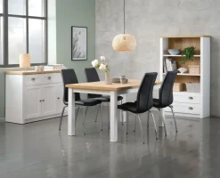 Dressoir MARKSKEL 3 deuren wit/eiken kleur