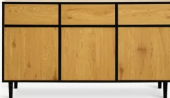 Dressoir ODENSE 3 deuren 3 lades eiken/zwart