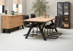 Dressoir SANDBY 2 deuren 3 lades naturel eiken/zwart